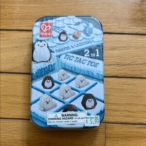 Hape 2-in-1 Snakes & Ladders and Tic Tac Toe Game Brand New